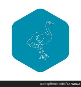 Ostrich icon. Outline illustration of ostrich vector icon for web. Ostrich icon, outline style