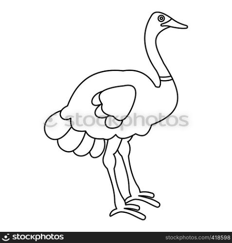 Ostrich icon. Outline illustration of ostrich vector icon for web. Ostrich icon, outline style