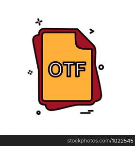 OTF file type icon design vector