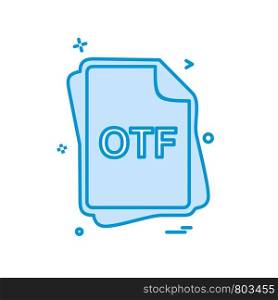 OTF file type icon design vector