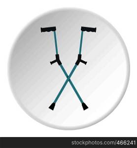 Other crutches icon in flat circle isolated on white background vector illustration for web. Other crutches icon circle