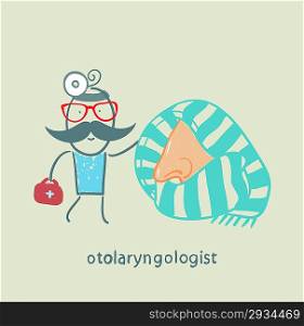 otolaryngologist came to treat the patient&acute;s nose