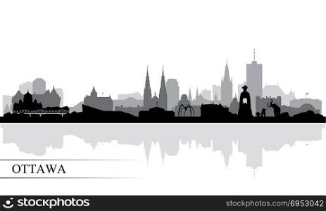Ottawa city skyline silhouette background, vector illustration