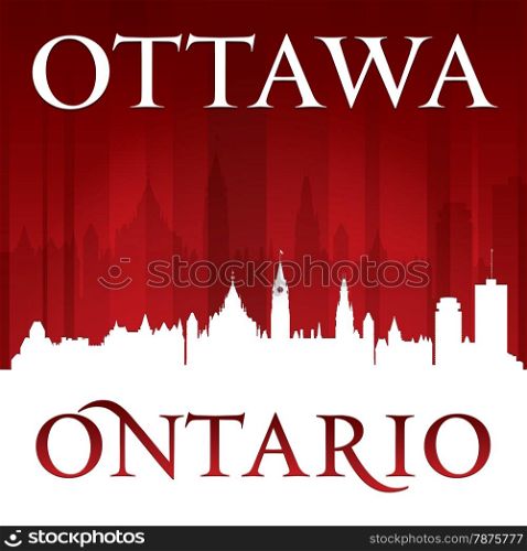 Ottawa Ontario Canada city skyline silhouette. Vector illustration