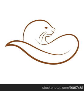 Otter icon logo design illustration