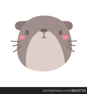 Otter vector. Cute animal face. design for kids.