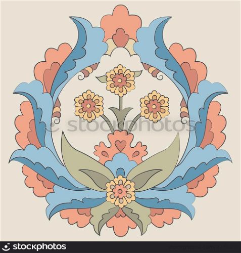 Ottoman art flowers fourteen version