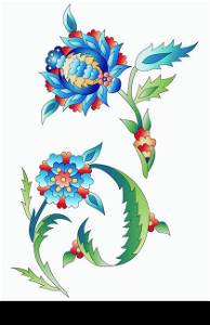 Ottoman art flowers ten