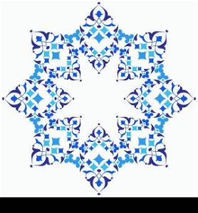 Ottoman motifs blue design series of fifty five version