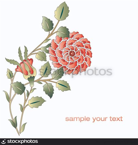 Ottoman red roses flower series