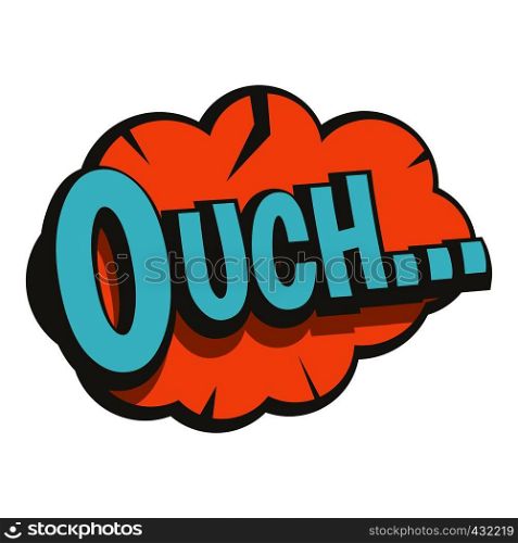 Ouch, speech bubble icon flat isolated on white background vector illustration. Ouch, speech bubble icon isolated