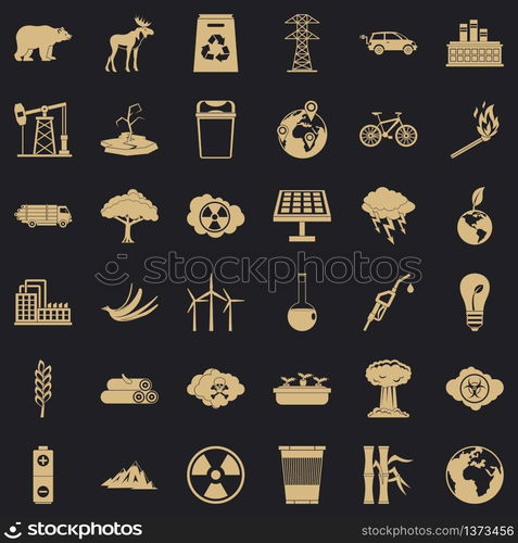 Our ecology icons set. Simple style of 36 our ecology vector icons for web for any design. Our ecology icons set, simple style