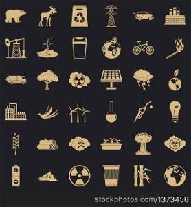 Our ecology icons set. Simple style of 36 our ecology vector icons for web for any design. Our ecology icons set, simple style