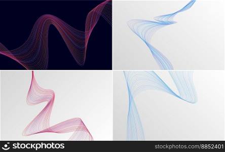 Our pack of 4 vector backgrounds includes geometric and wave patterns