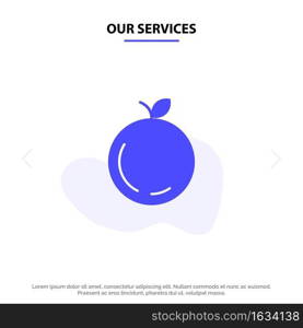 Our Services Apple, China, Chinese Solid Glyph Icon Web card Template
