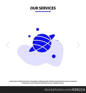 Our Services Astrology, Planet, Space Solid Glyph Icon Web card Template
