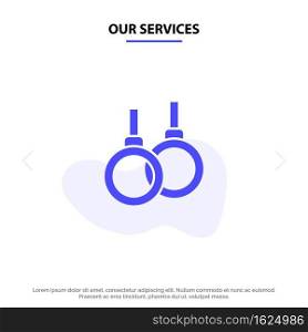 Our Services Athletic, Ring, Sport, Healthcare Solid Glyph Icon Web card Template