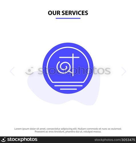 Our Services Bangla, Bangladesh, Bangladeshi, Business Solid Glyph Icon Web card Template