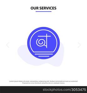 Our Services Bangla, Bangladesh, Bangladeshi, Business Solid Glyph Icon Web card Template