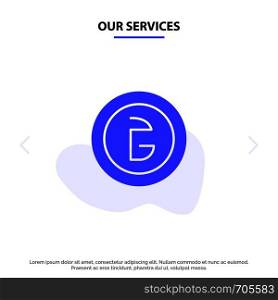 Our Services Bangladesh, Business, Currency, Finance, Money Solid Glyph Icon Web card Template