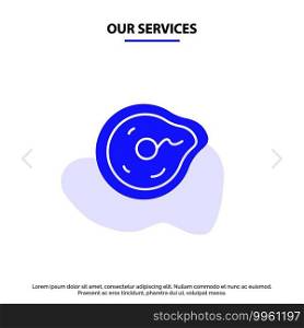 Our Services Bend, Future, Motion, Paradox, Physics Solid Glyph Icon Web card Template