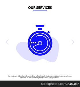 Our Services Browse, Compass, Navigation, Location Solid Glyph Icon Web card Template