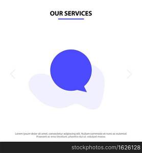 Our Services Chat, Instagram, Interface Solid Glyph Icon Web card Template