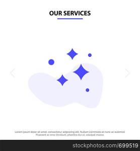 Our Services Clean, Cleaning, Neat, Wash, Washing Solid Glyph Icon Web card Template