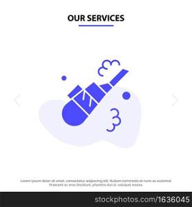Our Services Cleaner, Cleaning, Vacuum, Pipe Solid Glyph Icon Web card Template