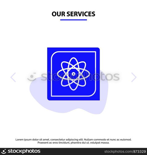 Our Services Computation, Computer, Computing, Data, Future Solid Glyph Icon Web card Template