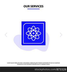Our Services Computation, Computer, Computing, Data, Future Solid Glyph Icon Web card Template