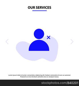 Our Services Discover People, Twitter, Sets Solid Glyph Icon Web card Template