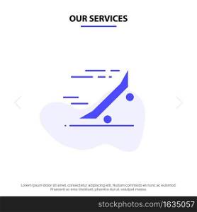 Our Services Fast, Ride, Riding, Skateboard, Skateboard Solid Glyph Icon Web card Template