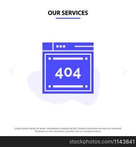 Our Services File, Computing, Code, Coding Solid Glyph Icon Web card Template