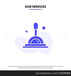 Our Services Search, Magnifying Glass, Deep Search Solid Glyph Icon Web card Template