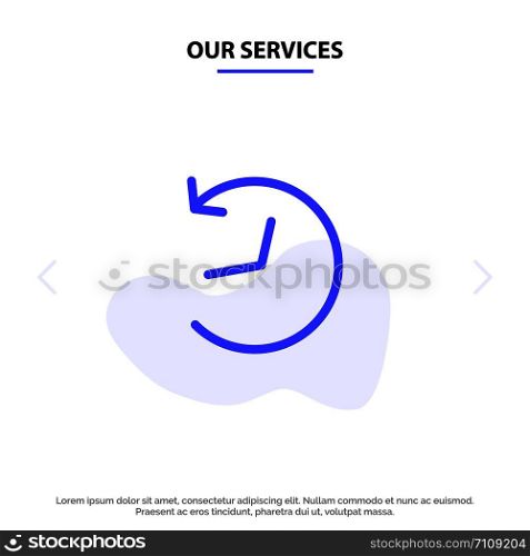 Our Services Twitter, Logo, Refresh Solid Glyph Icon Web card Template