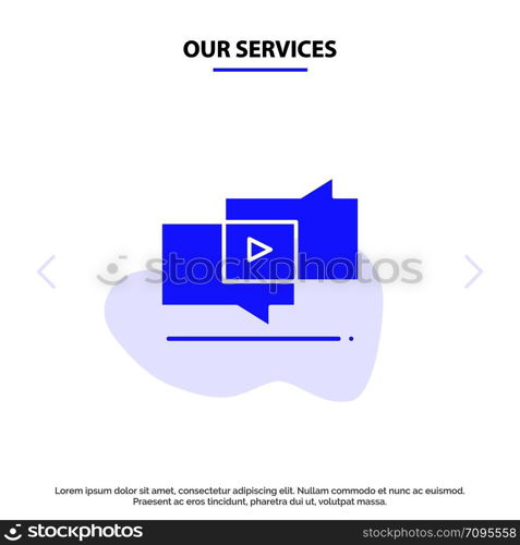 Our Services Viral, Marketing, Viral Marketing, Digital Solid Glyph Icon Web card Template