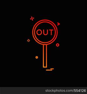 out decision umpire icon vector design