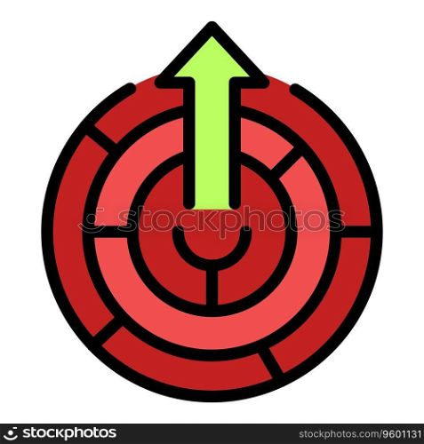 Out labyrint icon outline vector. Self career. Hope contact color flat. Out labyrint icon vector flat
