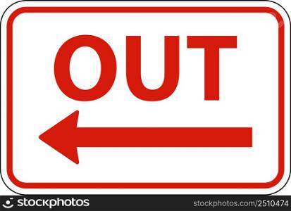 Out Left Arrow Sign On White Background