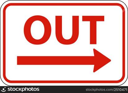 Out Right Arrow Sign On White Background
