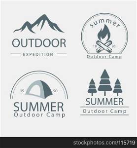 outdoor adventure camping wildlife. outdoor adventure camping wildlife vector art illustration
