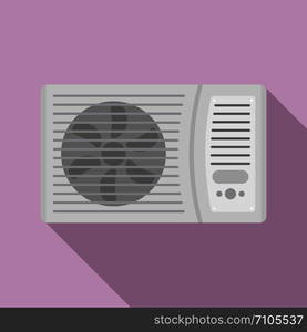 Outdoor air conditioner fan icon. Flat illustration of outdoor air conditioner fan vector icon for web design. Outdoor air conditioner fan icon, flat style