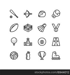 Outdoor and indoor games icon set