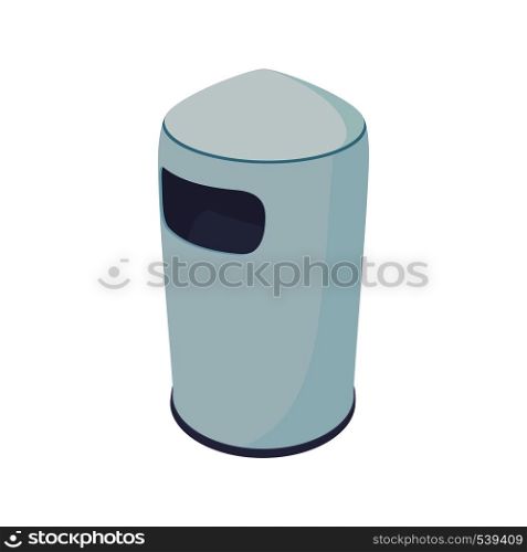 Outdoor bin icon in cartoon style on a white background. Outdoor bin icon, cartoon style