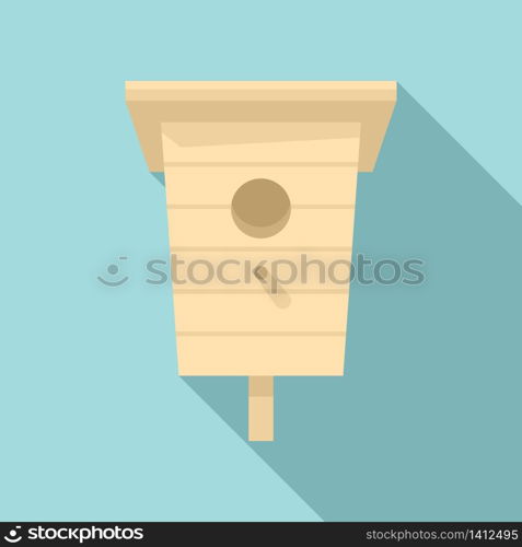 Outdoor bird house icon. Flat illustration of outdoor bird house vector icon for web design. Outdoor bird house icon, flat style