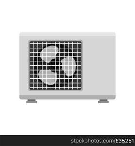 Outdoor conditioner fan icon. Flat illustration of outdoor conditioner fan vector icon for web isolated on white. Outdoor conditioner fan icon, flat style
