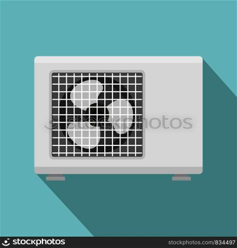 Outdoor conditioner fan icon. Flat illustration of outdoor conditioner fan vector icon for web design. Outdoor conditioner fan icon, flat style