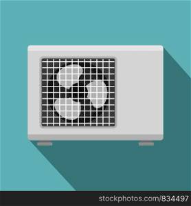 Outdoor conditioner fan icon. Flat illustration of outdoor conditioner fan vector icon for web design. Outdoor conditioner fan icon, flat style