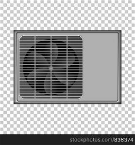 Outdoor conditioner fan mockup. Realistic illustration of outdoor conditioner fan vector mockup for on transparent background. Outdoor conditioner fan mockup, realistic style